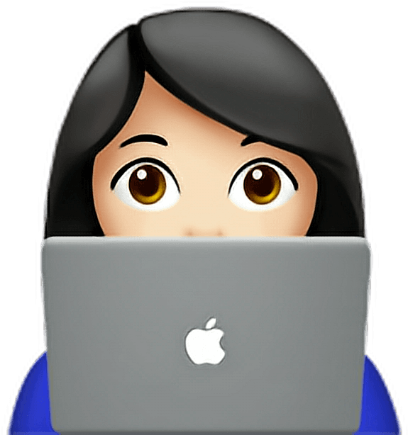 Girl behind computer